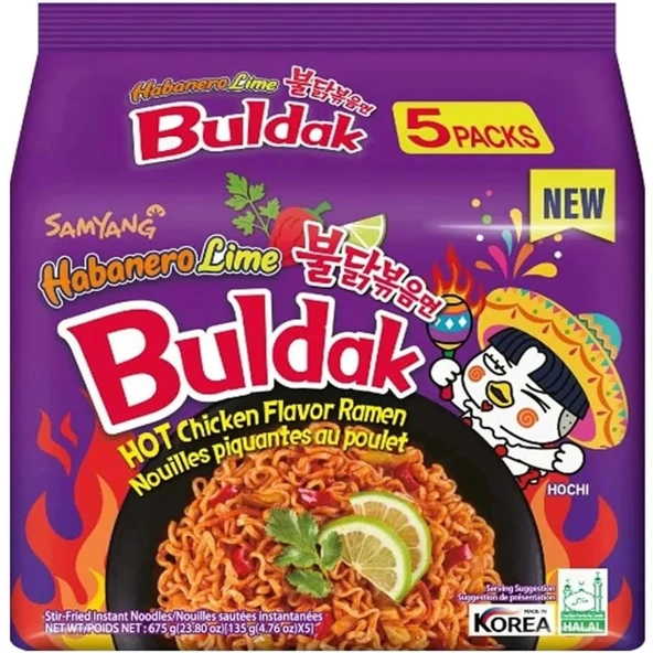 SAMYANG BULDAK HABANERO LİME RAMEN 5Lİ NOODLE ürün görseli