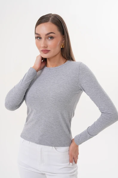 Uzun Kollu Kısa Kadın Bluz Long Fitted UZUNKOL-BLUZ