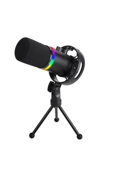 Yanmai Q1 USB Kablolu RGB Mikrofon Yayıncı Mikrofonu Tak-Çalıştır Oyun & Kayıt