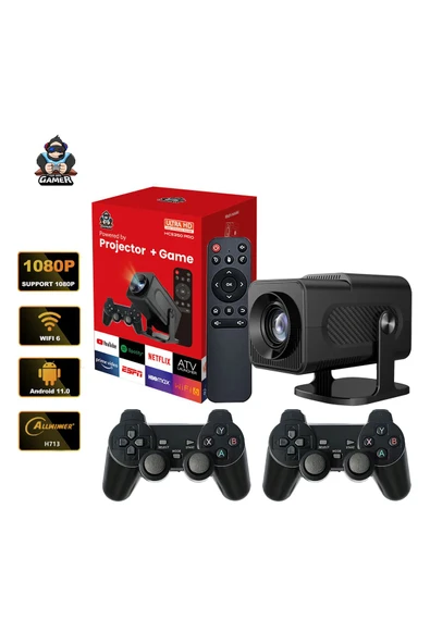 HCS350 Pro oyun projektör Android 11 4K 1080P desteklenen Wifi6 BT5.0 akıllı ev video oyun sinema - 2