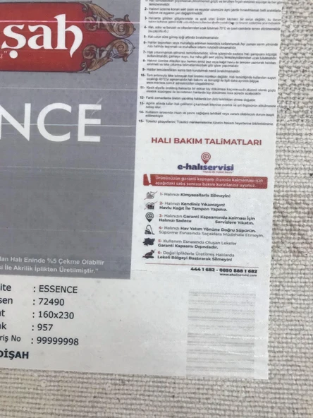 Padişah Halı Essence 72490 957 Serisi Akrilik Salon Oturma Yatak Odası Halısı - Resim 8