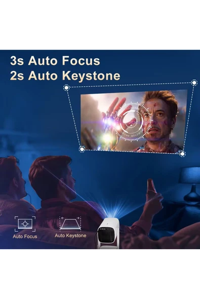 K2 Projeksiyon dahili 9750mAh pil 4K HD Bluetooth Android Sinema açık Projeksiyon RGB Işıklı Low - 5