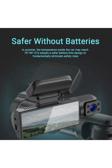 M8 HD 1080P 3-16'' Çift Lens Geniş Açı WiFi Araç içi Güvenlik Kamerası - 2