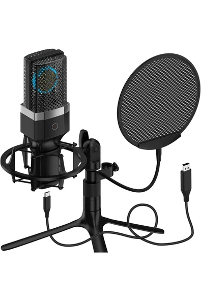 Yanmai Micpro X1 USB Mikrofon Tripod+Pop Filtre+Şok Askı Yayın Kayıt YouTube