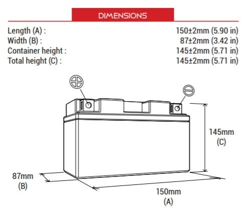 BS BATTERY BTX14-SLA Motosiklet Aküsü SLA Tipi - 2