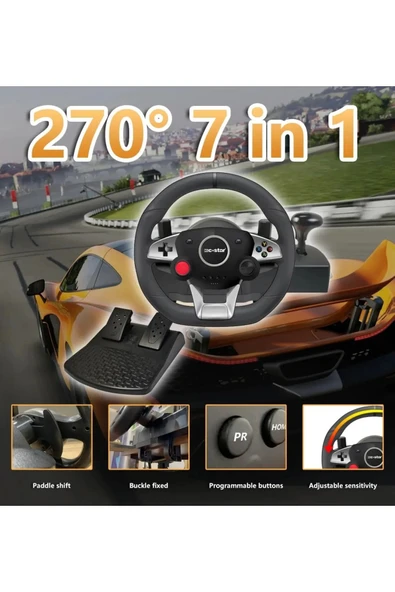 NS-9887 PC Playstation 3/4 XBOX One/Series X/Switch ve Android Uyumlu Direksiyon - 6