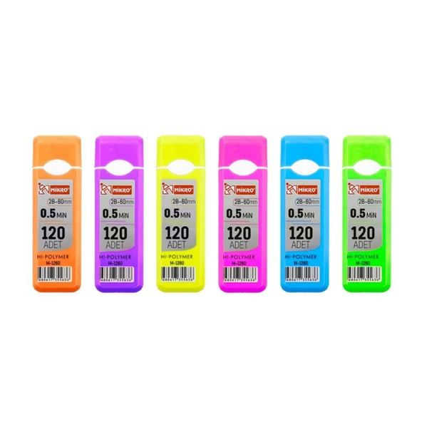 Mikro M-1260 Hi Polymer 60 mm 2B 0.5 Kalem Ucu 120 Li 1 Tüp - 1