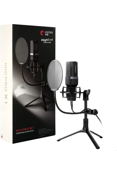 Yanmai Micpro X1 USB Mikrofon Tripod+Pop Filtre+Şok Askı Yayın Kayıt YouTube - 2