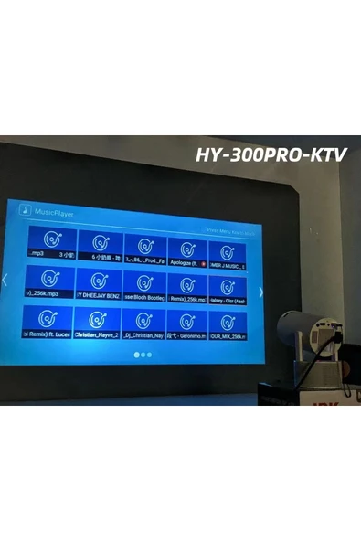 HY300 Pro KTV Karaoke mikrofon hoparlör sinema, oyun ve ev için taşınabilir LCD akıllı projektör. - 6