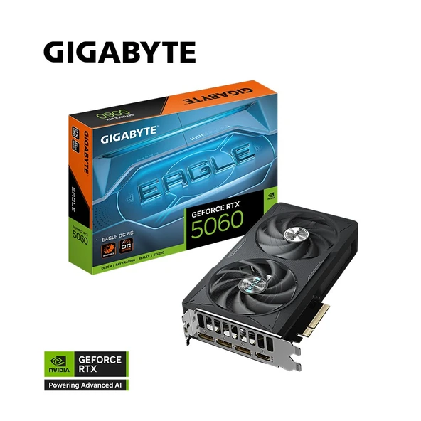 GIGABYTE GeForce RTX 5060 EAGLE OC 8G GDDR7 8GB 128Bit DLSS 4 GV-N5060EAGLE OC-8GD NVIDIA Ekran Kartı - 2