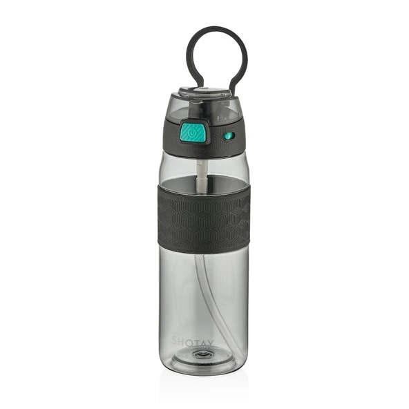 Shotay ST-7202 600ml Siyah Pipetli Tritan Matara