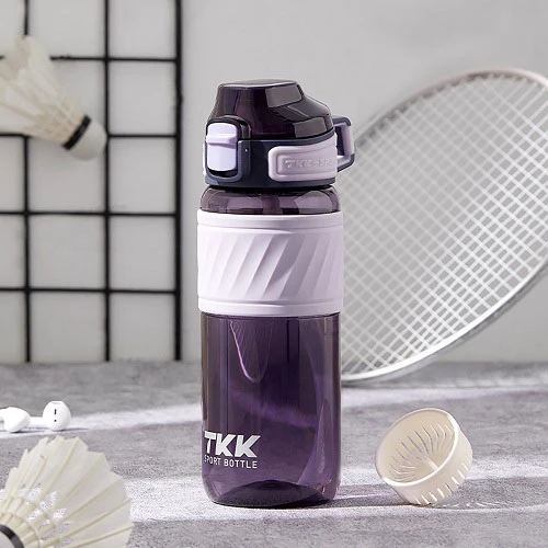 Tkk T1025 Çift Kullanım Pipetli/Rahat İçim Mor Tritan Matara 600ml - Resim 3