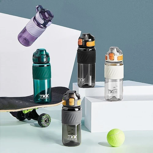 Tkk T1025 Çift Kullanım Pipetli/Rahat İçim Mor Tritan Matara 600ml - Resim 2