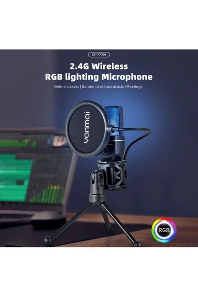 Yanmai Sf-777w 2.4g Kablosuz Oyun Masaüstü Rgb Işık Ve Blowout Mikrofon