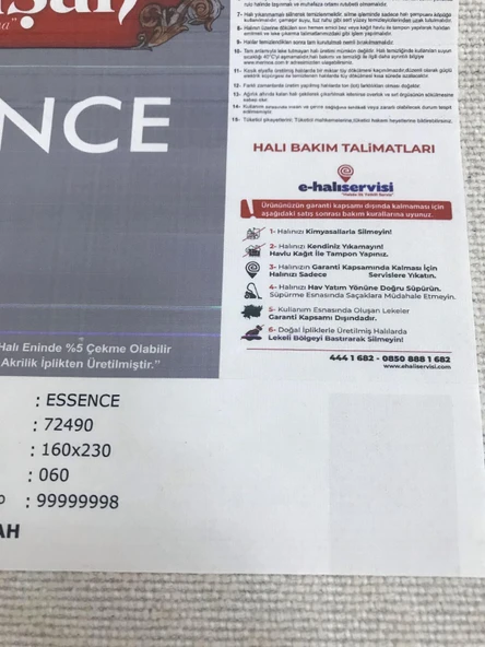 Padişah Halı Essence 72490 060 Serisi Akrilik Salon Oturma Yatak Odası Halısı - Resim 8