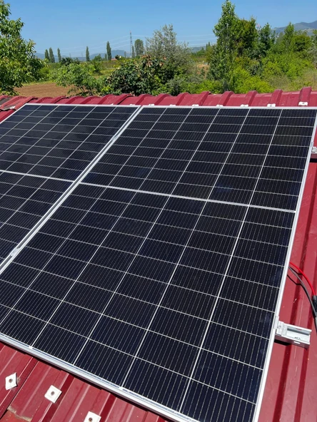 Güneş Paneli Montaj Aparatı 3 Panel İçin 8 Adet 30 cm Profil 8 Adet Klemp - 6