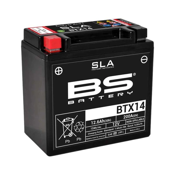 BS BATTERY BTX14-SLA Motosiklet Aküsü SLA Tipi - 1