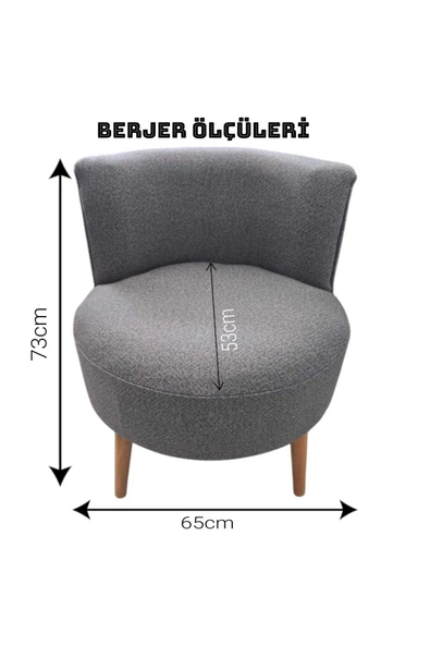 DENART GARDEN ÇAY SETİ İKİLİ KOLTUK BERJER VE PUF TAKIMI - Resim 2