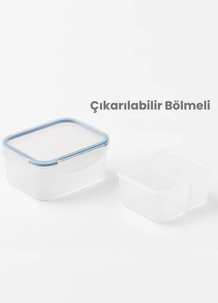 4'lü Mini Diyet Kabı Seti BPA Free Hava Almaz Saklama Kabı Çıkarılabilir Bölmeli Gıda Kutusu 350 ml - 3