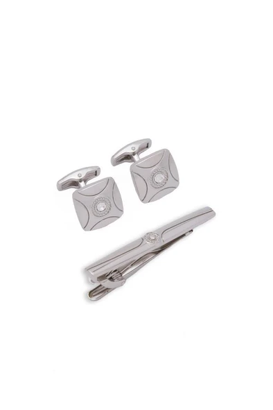 Brianze Premium Kutulu Gri Özel Tasarım Kol Düğmesi ve Kravat İğnesi Set - 2