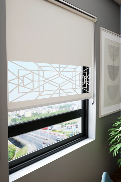 Perdea Lazer Kesim Mat Stor Perde, Lazer Kesimli Klasik Serisi, C-9001 Beyaz Renk - 2