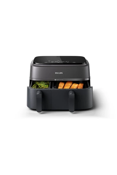 Philips Airfryer 3000 Serisi NA350/00 Çift Hazneli 9 lt Yağsız Fritöz - Resim 2
