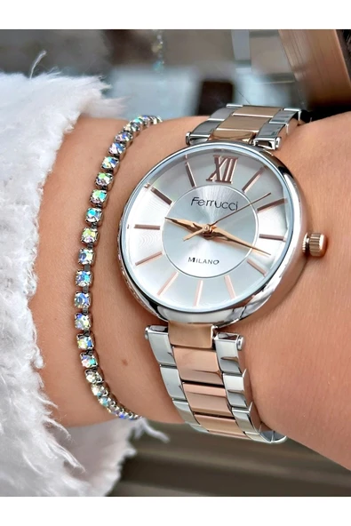 Ferrucci FC 0525 03561M.03 Çelik Kordon Kadın Kol Saati - Resim 4