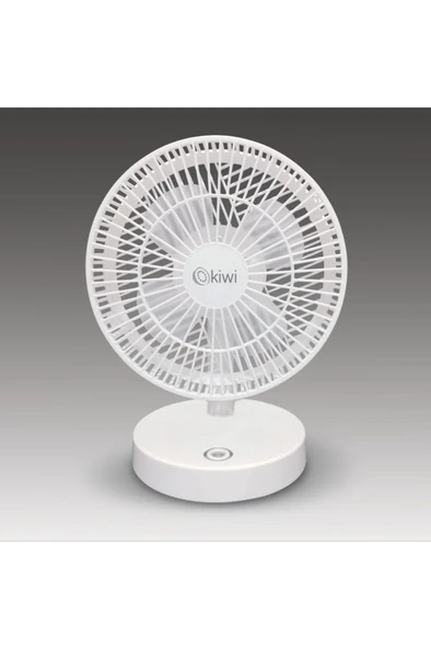 Kiwi Kfan-7607 Şarjlı Beyaz Ayarlanılabilir  Mini Fan Masa Üstü Vantilatörü Usb Soğutucu Sessiz El Fanı