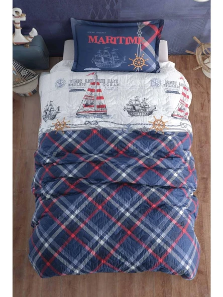 Clasy %100 Pamuk Ranforce Tek Kişilik Kapitone Dört Mevsim Seti - 3