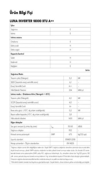 Regal LUNA A++ 18000 BTU Inverter Duvar Tipi Klima - 4