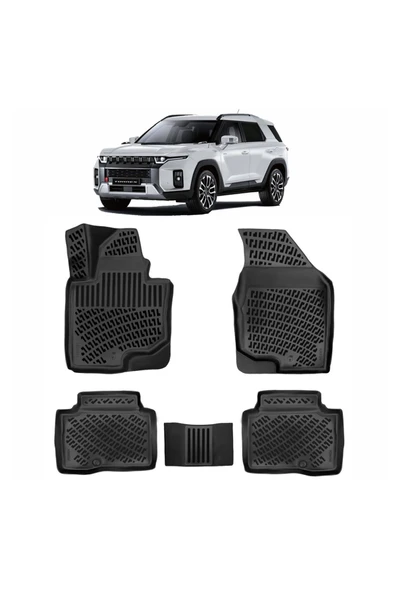 Rizline Ssangyong Torres EVX Elektirkli 2023 Sonrası  3D Havuzlu Paspas Siyah ürün görseli