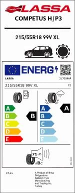 215/55R18 99V XL COMPUTES /P3 LASSA - 4