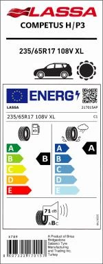 235/65R17 108V XL COMPTES H/P3 LASSA - 4
