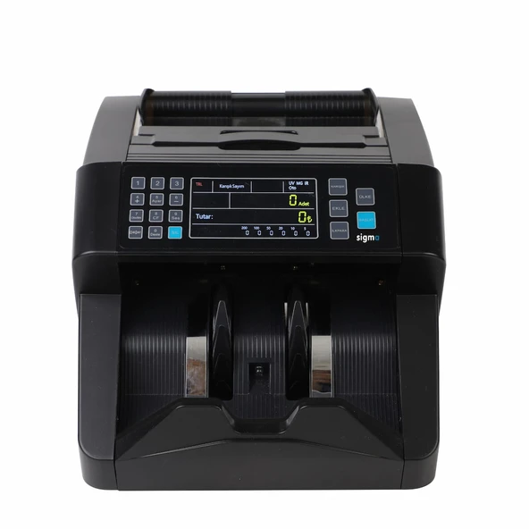 Sigma SC 8000 LCD Ekranlı Karışık Sayım Para Sayma Makinesi, TL Karışık, Dolar ve Euro Adet Sayımı