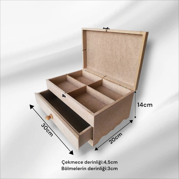 Ahşap-boyanabilir-klipsli-çok amaçlı organizer kutu