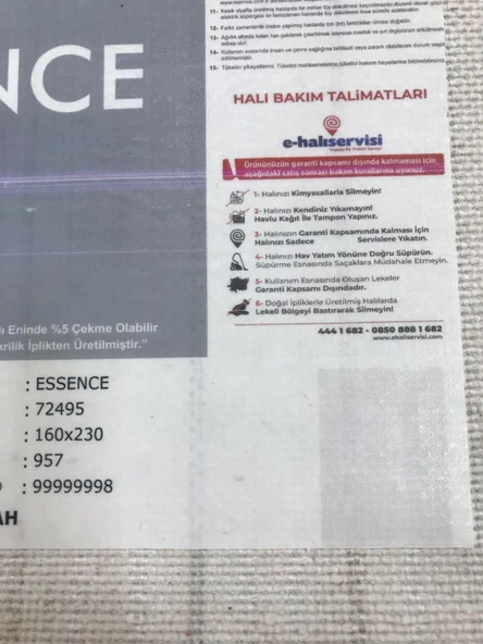 Padişah Halı Essence 72495 957 Serisi Akrilik Salon Oturma Yatak Odası Halısı - Resim 8