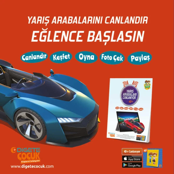 Yarış Arabaları Canlanıyor, Canlanan kitap "Arttırılmış Gerçeklik Teknolojisi'yle hazırlanmıştır." - 9