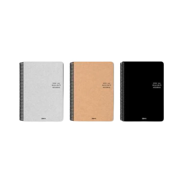 Papirüs 14x19 Spiralli Sert Kapak 80 Yaprak Kareli Defter - 3