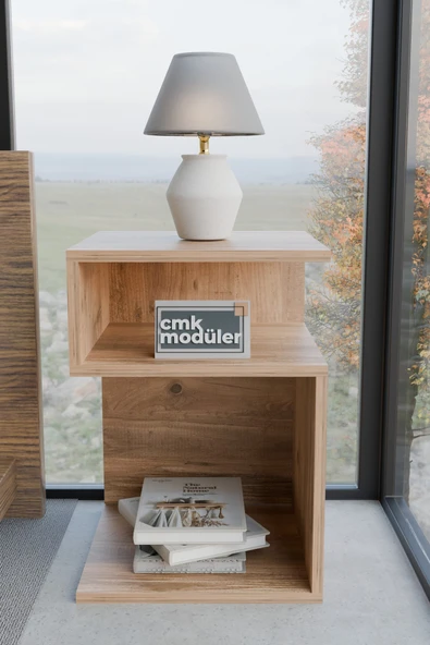 Juno Dekoratif Komodin Zigzag Sehpa iki Bölmeli Başucu Komodini - 2