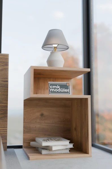 Juno Dekoratif Komodin Zigzag Sehpa iki Bölmeli Başucu Komodini - 3