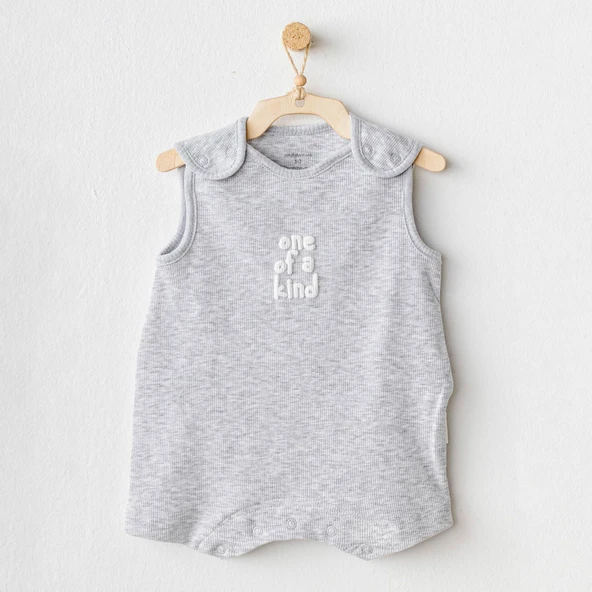 Andywawa AC25895 Romper Basic Bebek Tulum Grey Melange