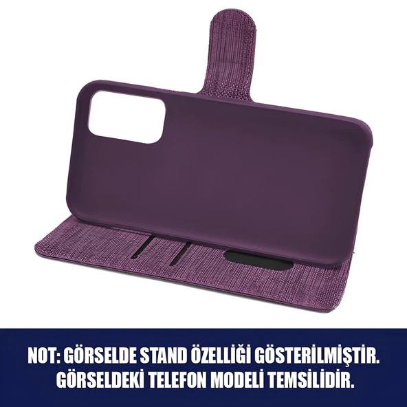 Huawei P30 Lite Uyumlu Kapaklı Tam Korumalı Kumaş Kılıf - 3