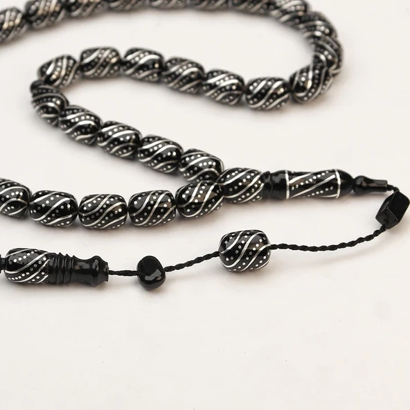 Oltu Taşı  Çeşmi  Arası Çeşmi İşlemeli Tespih  ürün görseli 1