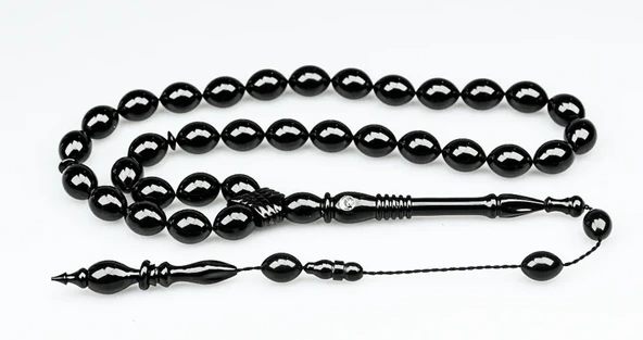 Oltu Taşı Özel Seri  Kelepçe İmame   İşçilikli Tespih ürün görseli 1