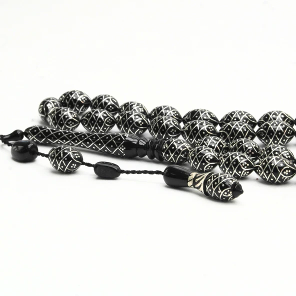 Oltu Taşı Koleksiyonluk Özel  İşlemeli Tespih ürün görseli 1