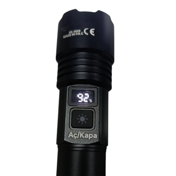 1300 Lümen TG Led 2800 mAH Zoom Özellikli Şarj Edilebilir El Feneri SK3600 - 3