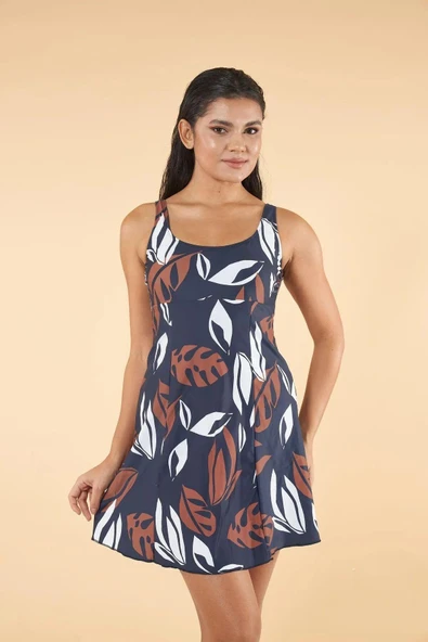 Gd Goldoremi 2540-923 Kadın Yaprak Desenli Etekli Mayo - 6