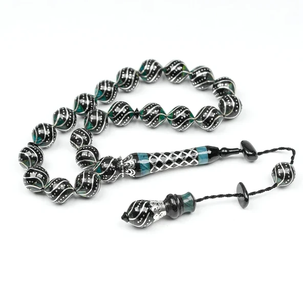 Oltu Taşı Maskot Çeşmi Bülbül İşlemeli Tespih ürün görseli 1