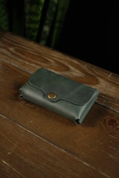 BİDERİ ZEUGMA HAKİKİ DERİ ÇITÇITLI CÜZDAN YEŞİL