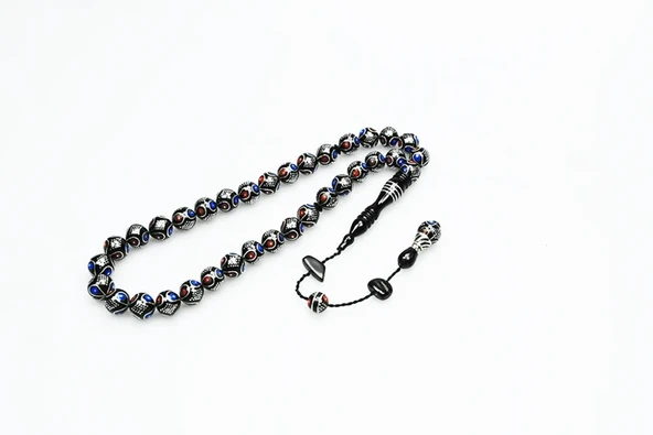 Oltu Taşı Damla Karpuz Baklava İşlemeli Tespih - Resim 2